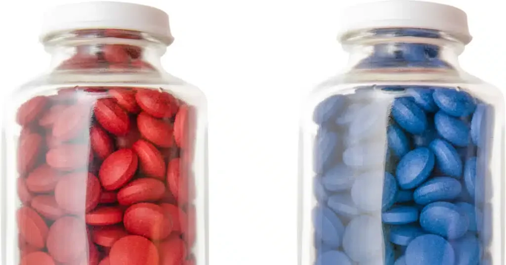 Blue and Red Pills Jar